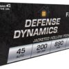 Fiocchi Defense Dynamics .45 ACP 200gr Jacketed Hollow Point Ammo, 50rds - 45B500