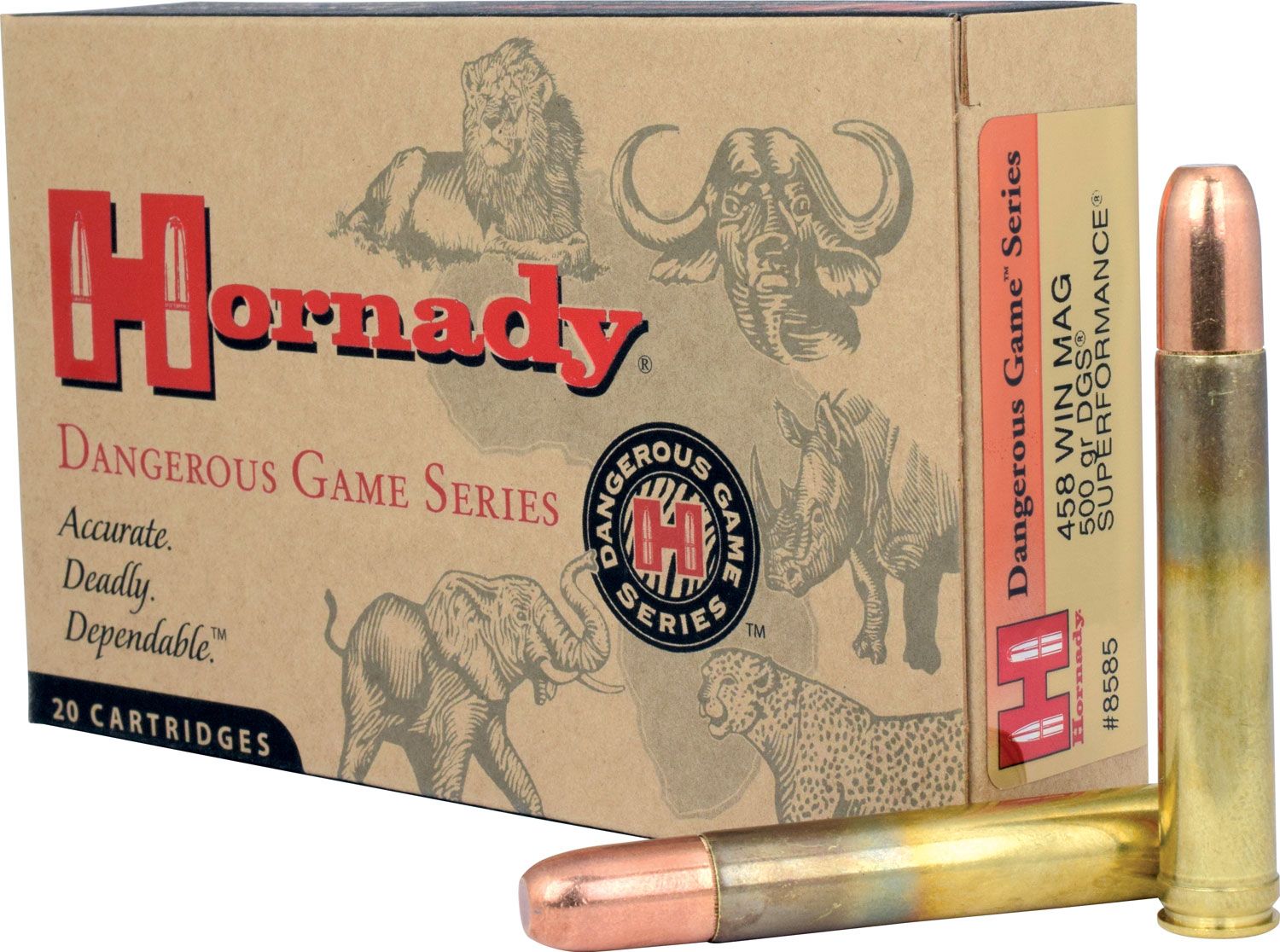 784724-Hornady_Dangerous_Game_500_gr_Solid_.458_Win_Mag_Ammo_20_box_8585 Hornady Dangerous Game 500