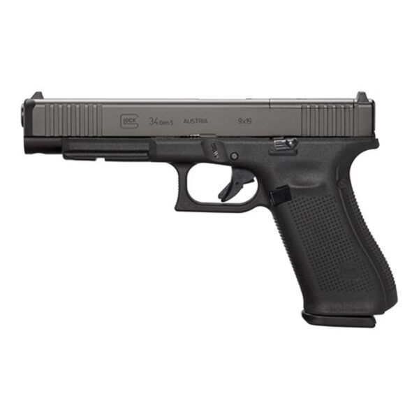 Glock 34 MOS Gen 5 9mm Pistol with Front Serrations, Black - PA343S103M