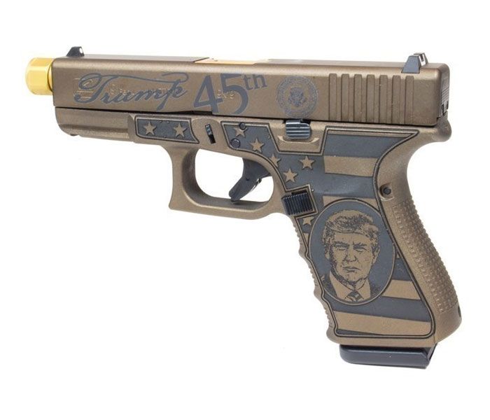 Glock 19 Gen 3 Trump 9mm Pistol, Burnt Bronze - UI19502T